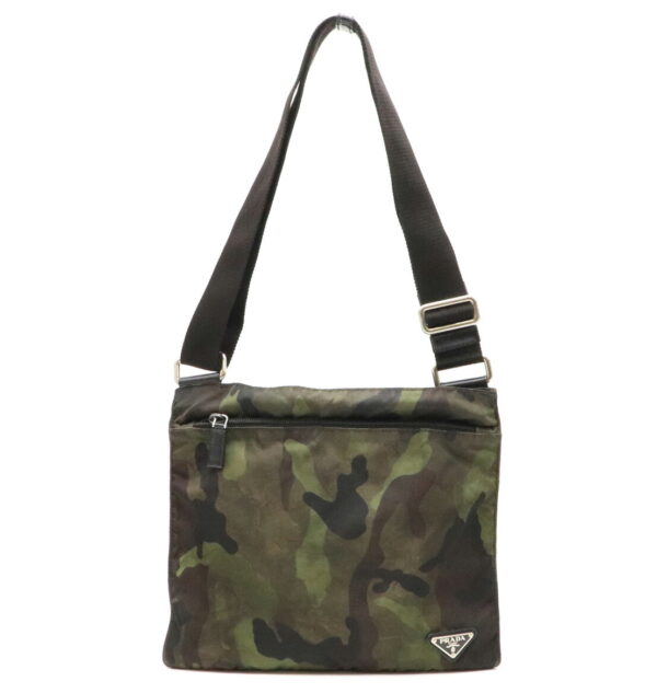 11931527 Prada Shoulder Bag Camouflage Nylon Green Multicolor