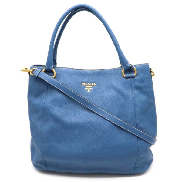 11940340 Prada 2WAY Shoulder Bag Leather Cobalto Blue