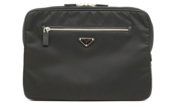 11940526 Prada Clutch Bag Laptop Case Nylon Nero Black