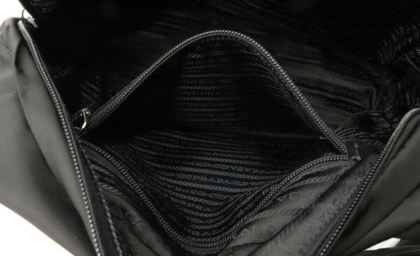 11941215 6 Prada Shoulder Bag Diagonal Nylon Leather Nero Silver