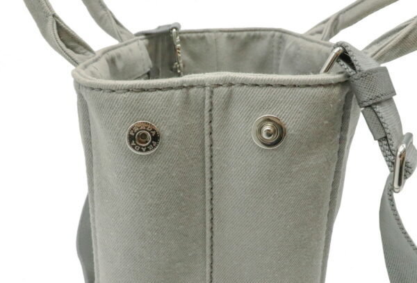 11941232 8 Prada Canapa Tote Bag 2WAY Shoulder Denim Nube Gray