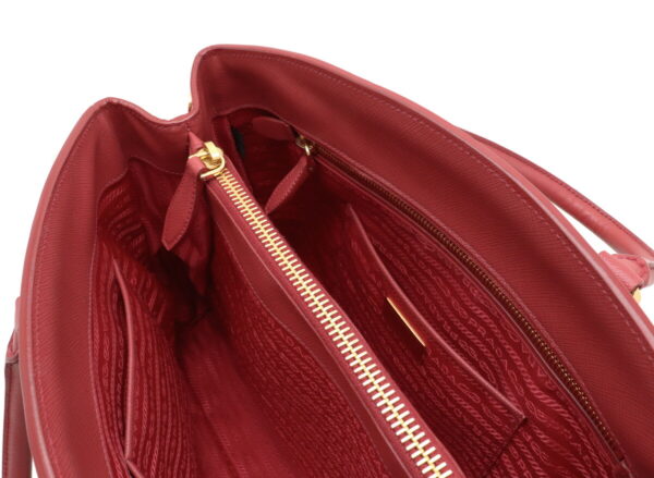 11950279 7 Prada Saffiano Handbag Embossed Leather Fuoco Red