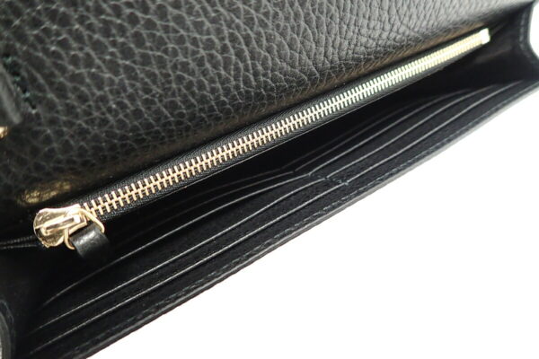 11950291 3 Gucci Interlocking G Chain Wallet Long Wallet Leather Black