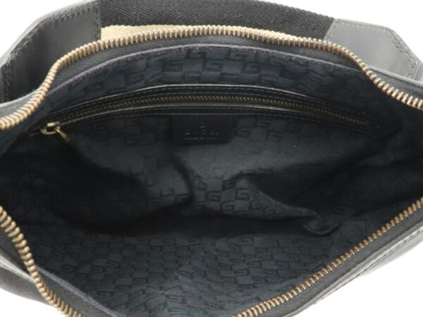 11970615 5 Gucci Shoulder Bag Crescent Leather Black Beige