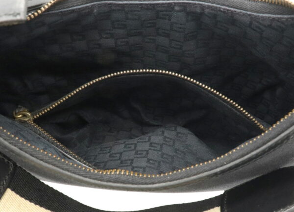 11970615 6 Gucci Shoulder Bag Crescent Leather Black Beige