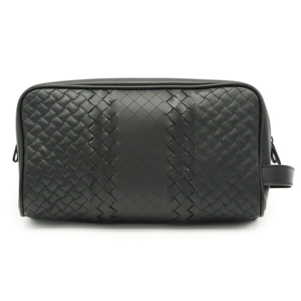 11980464 Bottega Veneta Intrecciato Bag Clutch Bag Calf Leather Black