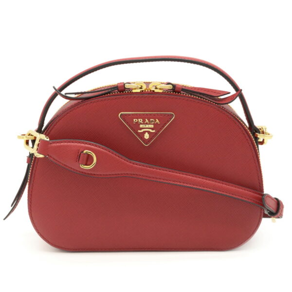 11980639 Prada Saffiano Lux 2WAY Shoulder Bag Leather Fuoco Red