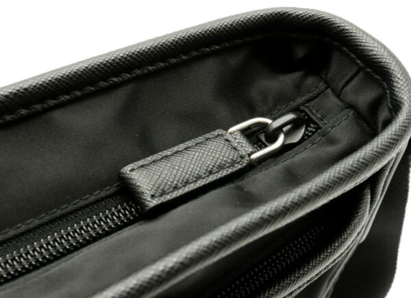 11981213 4 Prada Shoulder Bag Diagonal Nylon Leather Nero Black