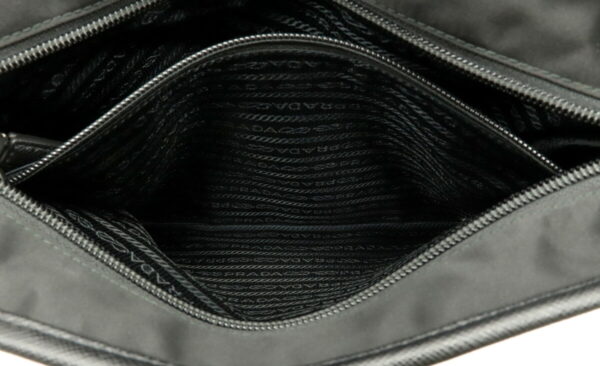 11981213 6 Prada Shoulder Bag Diagonal Nylon Leather Nero Black