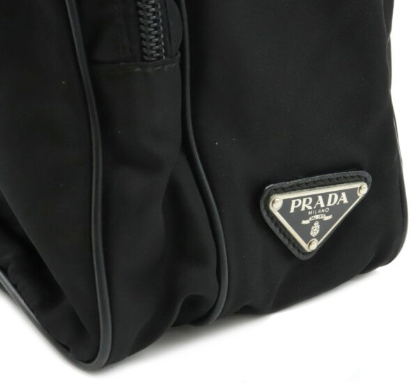 11990922 6 Prada Shoulder Bag Diagonal Nylon Leather Nero Silver