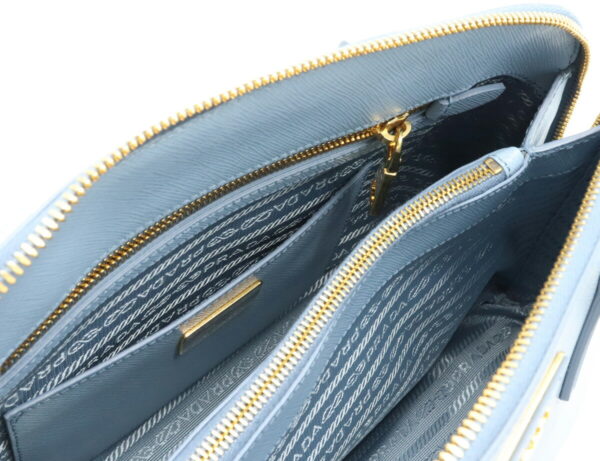 11990925 4 Prada Saffiano 2WAY Crossbody Bag Leather Astrale Blue