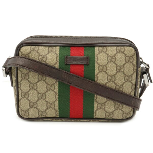 11990933 Gucci GG Plus Sherry Line Shoulder Bag Pochette Khaki Beige Brown