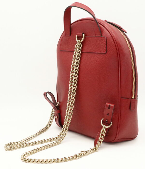 12000304 1 Gucci Soho Backpack Rucksack Chain Shoulder Leather Red