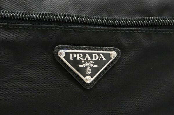 12000362 8 Prada Diagonal Nylon Leather Shoulder Bag Nero Black