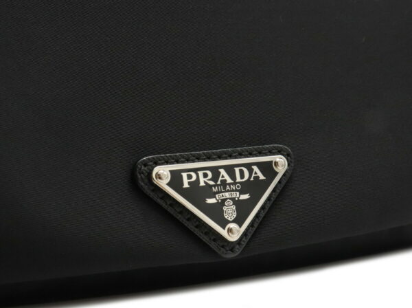 12000392 8 Prada Logo Jacquard Nylon Leather Crossbody Bag Nero Black