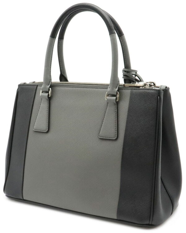 12000423 1 Prada Galleria Bicolor Saffiano Leather Handbag Nero Gray