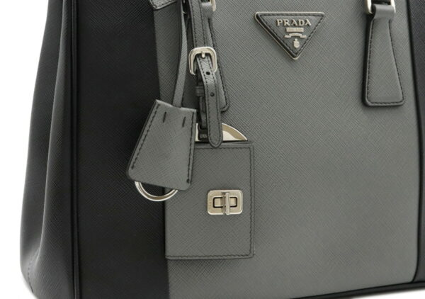 12000423 8 Prada Galleria Bicolor Saffiano Leather Handbag Nero Gray