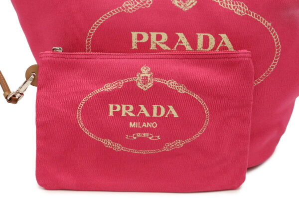 12000772 5 Prada Canapa 2WAY Tote Bag Peonia Pink