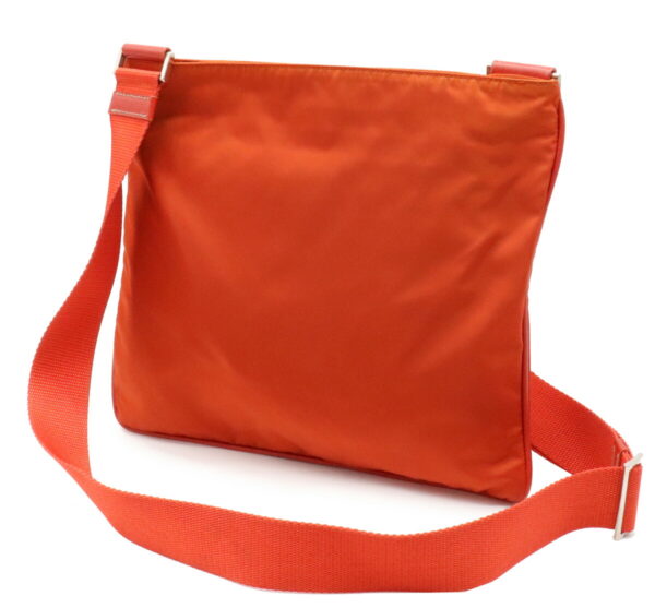 12000920 1 Prada Crossbody Nylon Leather Shoulder Bag Orange