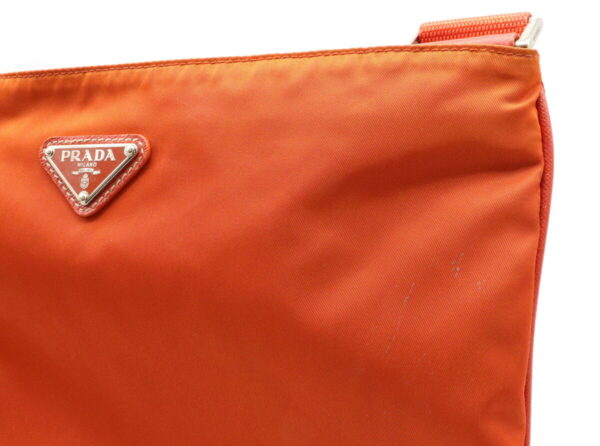 12000920 7 Prada Crossbody Nylon Leather Shoulder Bag Orange