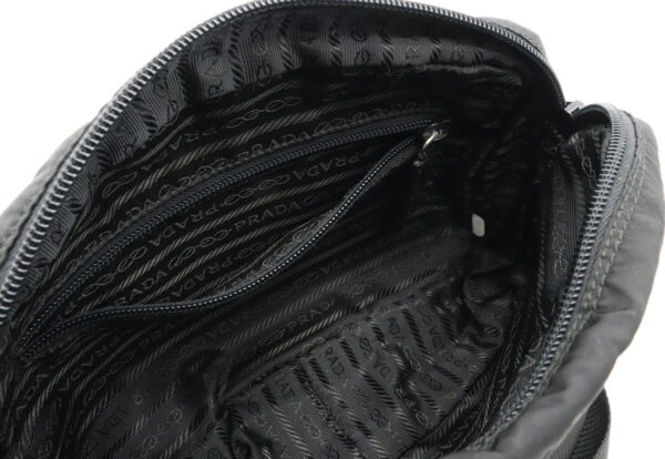 12000921 4 Prada Crossbody Nylon Leather Shoulder Bag Nero Black