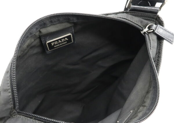 12000922 4 Prada Crossbody Pochette Nylon Leather Shoulder Bag Nero Black