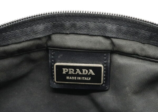 12000922 7 Prada Crossbody Pochette Nylon Leather Shoulder Bag Nero Black