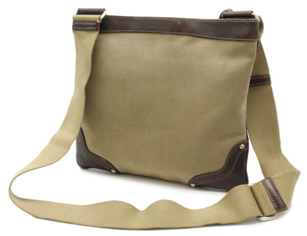 12000928 1 Prada Jacquard Canvas Leather Crossbody Bag Khaki Brown