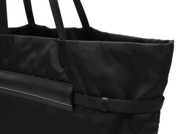 12001059 7 Prada Nylon Leather Tote Bag Nero Black