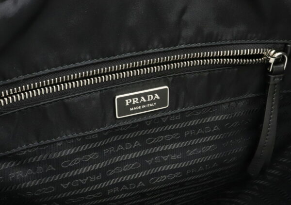 12001059 8 Prada Nylon Leather Tote Bag Nero Black