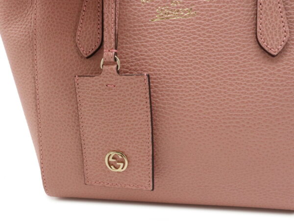 12001101 7 Gucci Swing Mini Handbag 2WAY Shoulder Bag Leather Pink