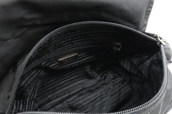 12001343 4 Prada Diagonal Nylon Leather Shoulder Bag Nero Black