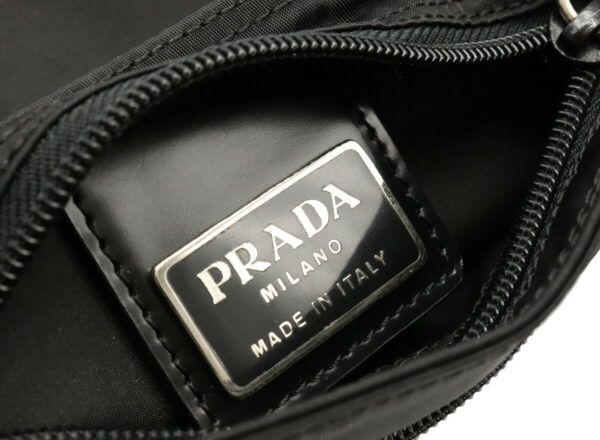 12001381 5 Prada Crossbody Pochette Nylon Leather Shoulder Bag Nero Black