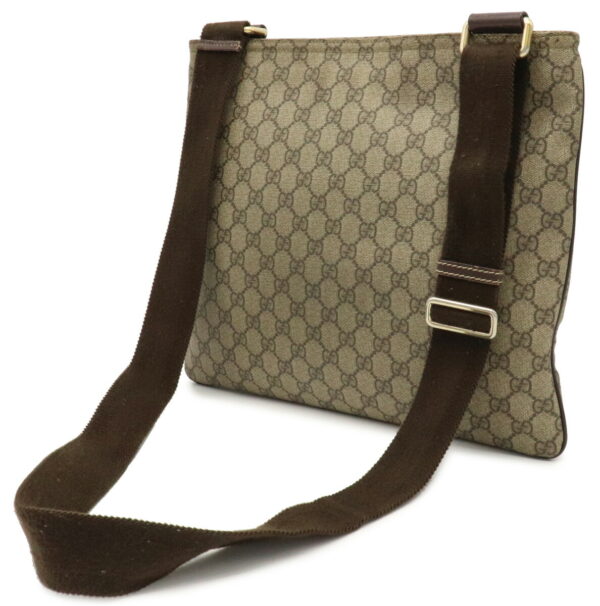 12001392 1 Gucci GG Supreme Crossbody Bag Leather Khaki Beige Brown