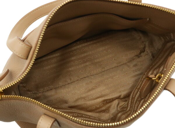 12001393 4 Prada Vit Daino Leather Shoulder Bag Cameo Beige