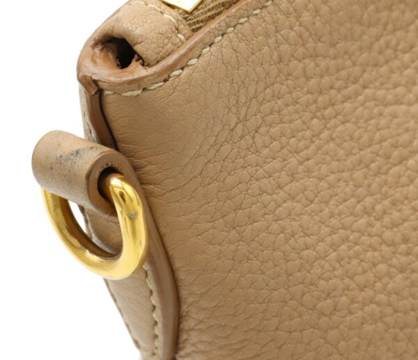 12001393 8 Prada Vit Daino Leather Shoulder Bag Cameo Beige