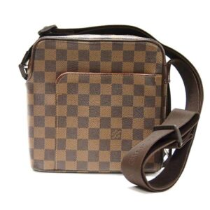 1200167928100115 Gucci GG Nylon Shoulder Bag Leather Brown