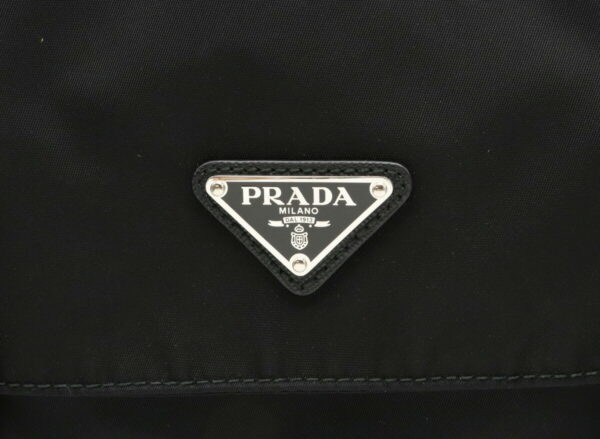 12010168 8 Prada Vela Nylon Leather Shoulder Tote Nero Black