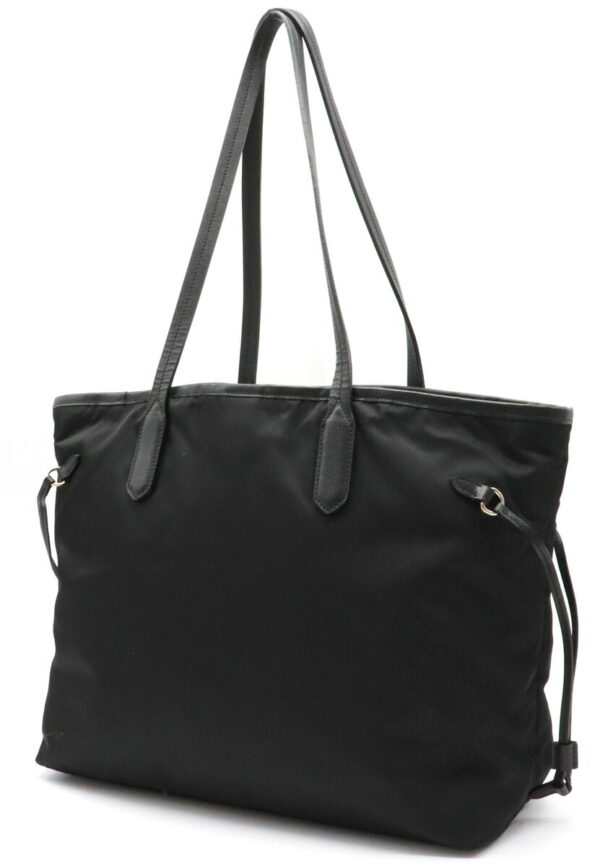 12010900 1 Prada Nylon Leather Tote Bag Nero Black