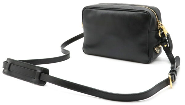 12010904 1 Prada Logo Leather Pochette Shoulder Bag Nero Black