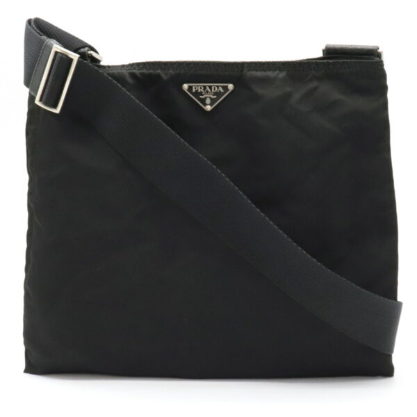 12011243 Prada Nylon Leather Crossbody Bag Nero Black