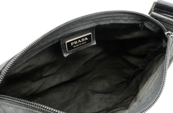 12011243 4 Prada Nylon Leather Crossbody Bag Nero Black