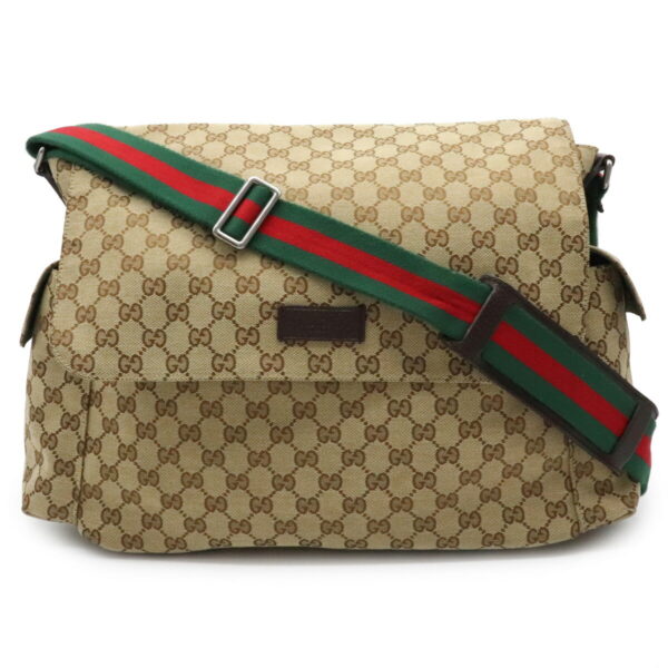 12011353 Gucci GG Mothers Bag Messenger Bag Leather Khaki Beige Brown