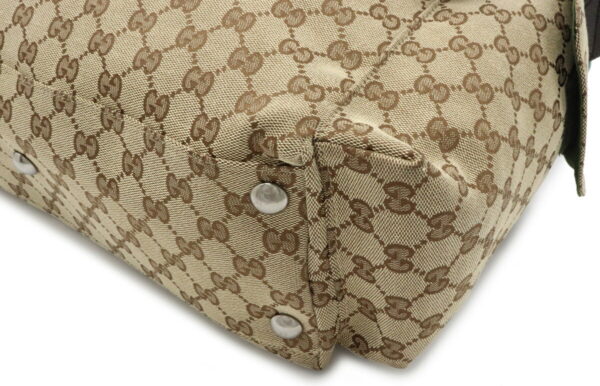 12011353 2 Gucci GG Mothers Bag Messenger Bag Leather Khaki Beige Brown