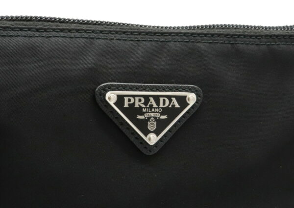 12011357 8 Prada Diagonal Nylon Leather Shoulder Bag Nero Black