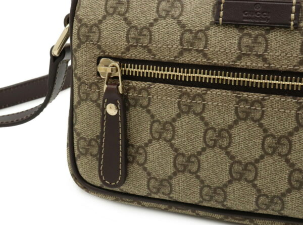 12020180 6 Gucci GG Plus Crossbody Bag Leather Khaki Beige Brown