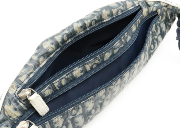 12020211 4 Christian Dior Trotter Waist Pouch Nylon Blue White