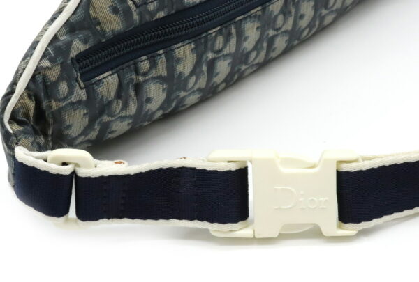 12020211 5 Christian Dior Trotter Waist Pouch Nylon Blue White