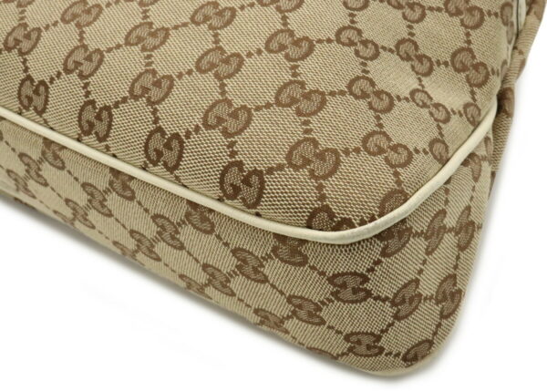 12020231 2 Gucci GG Tote Bag Leather Khaki Beige Ivory White