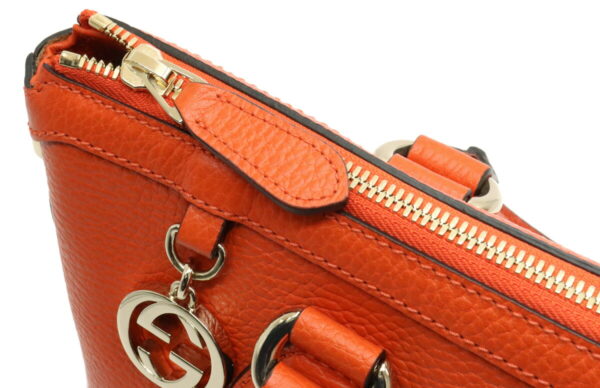 12020235 7 Gucci Interlocking G Handbag 2WAY Crossbody Leather Orange